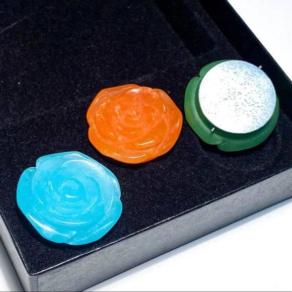 HSN Onyx Stretch Bracelet with Interchangeable 4-in-1 Magnetic Carved Roses - Picture 13 of 14